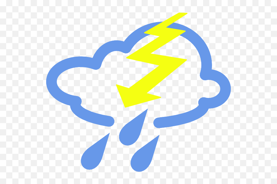 Thunderstorm Weather Symbol - Clipart Best Hava Durumu Sembolleri Rüzgarl Emoji,Lightning Storm Emoji
