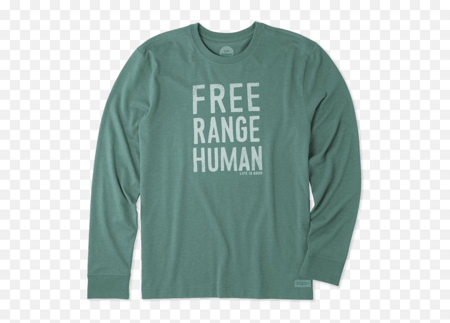 Sale Menu0027s Free Range Human Long Sleeve Crusher Tee Life - Free Range Human Shirt Emoji,Christmas Emojis For Lg Phones