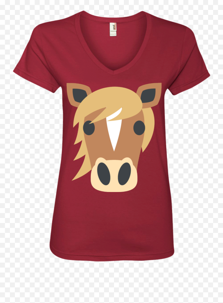 Horse Face Emoji Ladiesu0027 V - Neck Tshirt U2013 That Merch Store Throat Punch T Shirt,Pictures Of Emojis That Look Like Horses