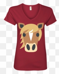 Horse Face Emoji Ladiesu0027 V - Neck Tshirt U2013 That Merch Store Throat Punch T Shirt,Pictures Of Emojis That Look Like Horses