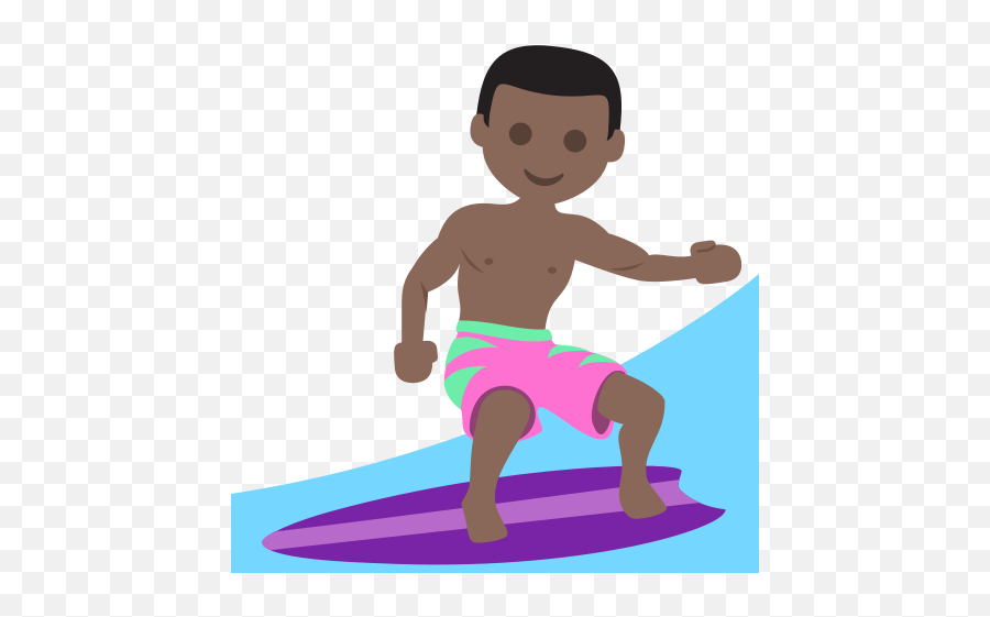 Person Surfing Dark Skin Tone Emoji High Definition - Surfboard,Person With Dark Hair Emoji