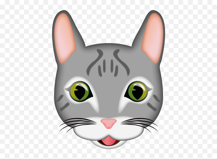 Official Brand - Domestic Cat Emoji,Grey Cat Emoji