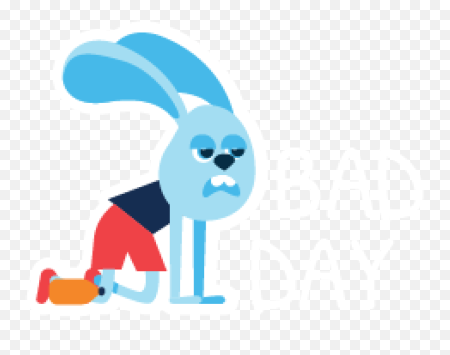 Tired Blue Cartoon Rabbit Character Online 12 Template - Crello Dot Emoji,Rabbit Emotion Art