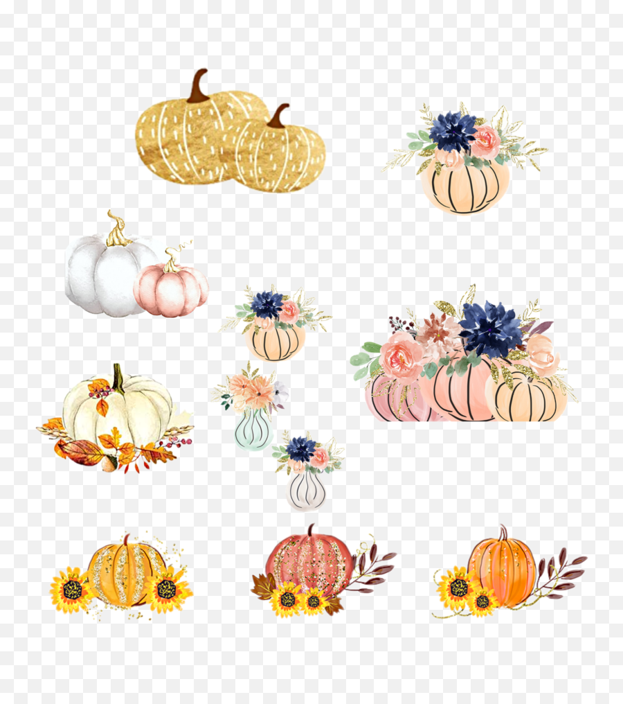 Watercolor Pumpkins Sticker By Oliviayeargin - Gourd Emoji,Painting Pumpkin Emojis