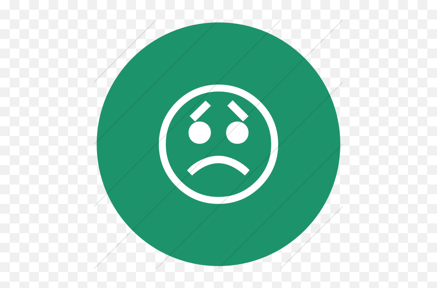 Iconsetc Flat Circle White On Aqua Classic Emoticons - Dot Emoji,Disappointed Face Emoticon