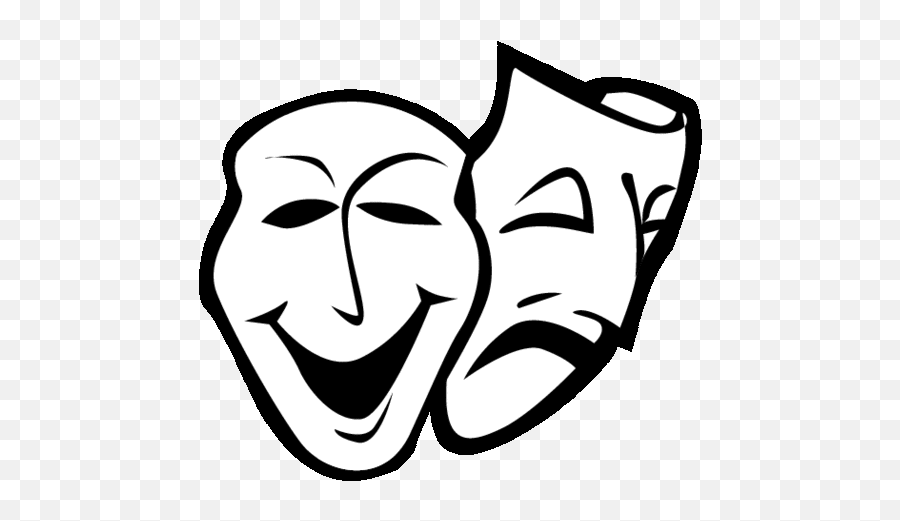 Drama Masks - Clip Art Library Emoji,Plain Theater Emotion Masks