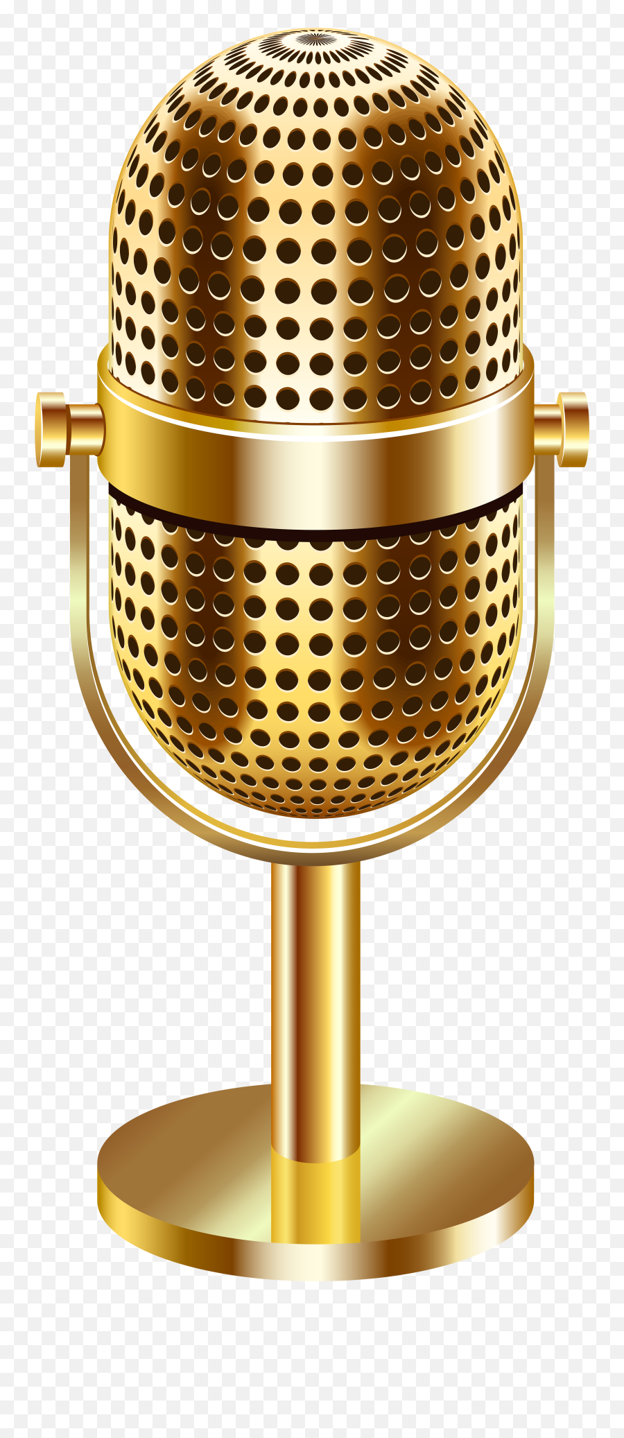 Transparent Background Microphone Png - Gold Transparent Microphone Png Emoji,Microphone Emoji Transparent