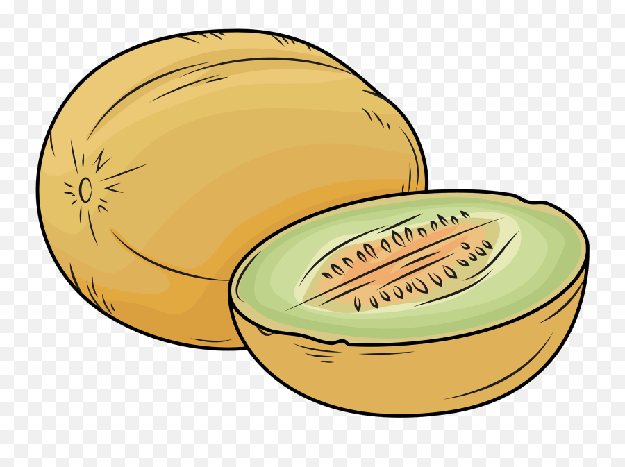 Whole Melon And A Half Clipart - Fresh Emoji,Cantaloupe Emoji