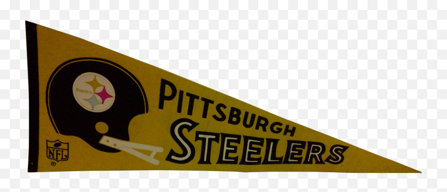 Vintage Nfl Pittsburgh Steelers Pennant Flag - Steelers Afc Champions Emoji,Steelers Emoticons Iphone