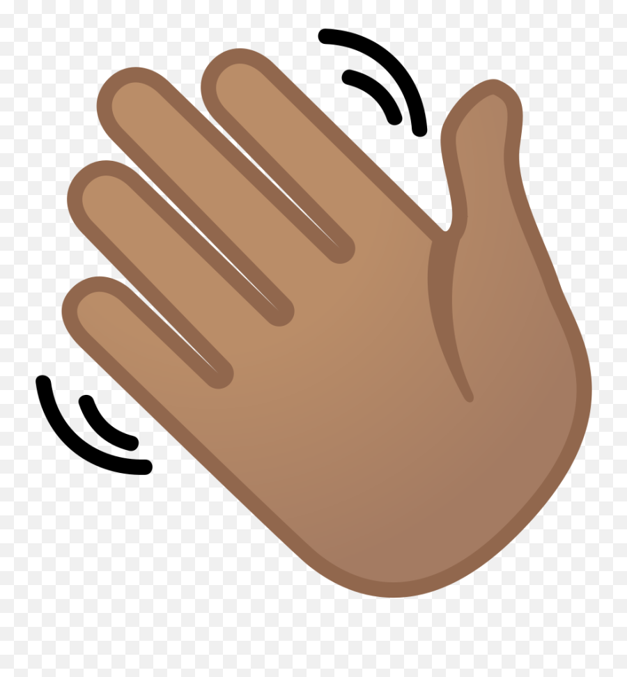 Waving Hand Medium Skin Tone Icon - Black Hand Waving Emoji,Emoji Skin Tone