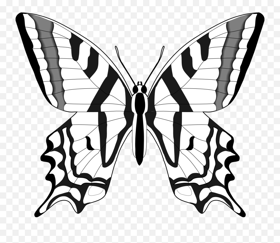 Free Black And White Outline Drawings Download Free Clip - Butterfly Black And White Clip Art Emoji,Emoticons De Borboleta