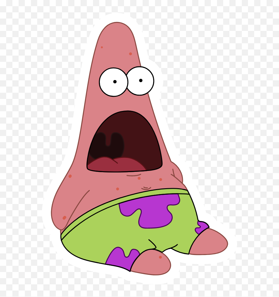 Spongebob Scared Patrick Sticker - Patrick Shocked Png Emoji,Spongebob Squarepants Emotions
