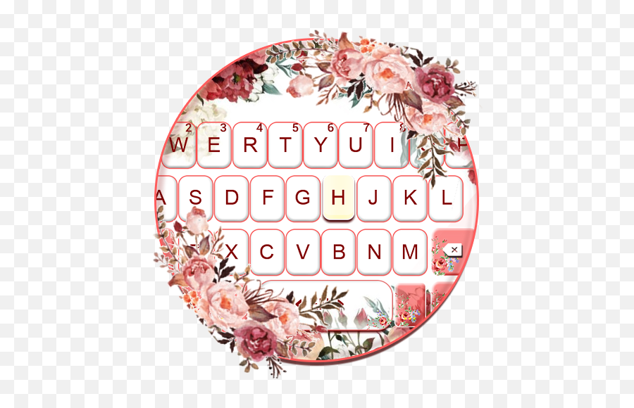 Watercolor Pretty Floral Keyboard Theme - Floral Emoji,Lg Keyboard Emoticon Suggestions
