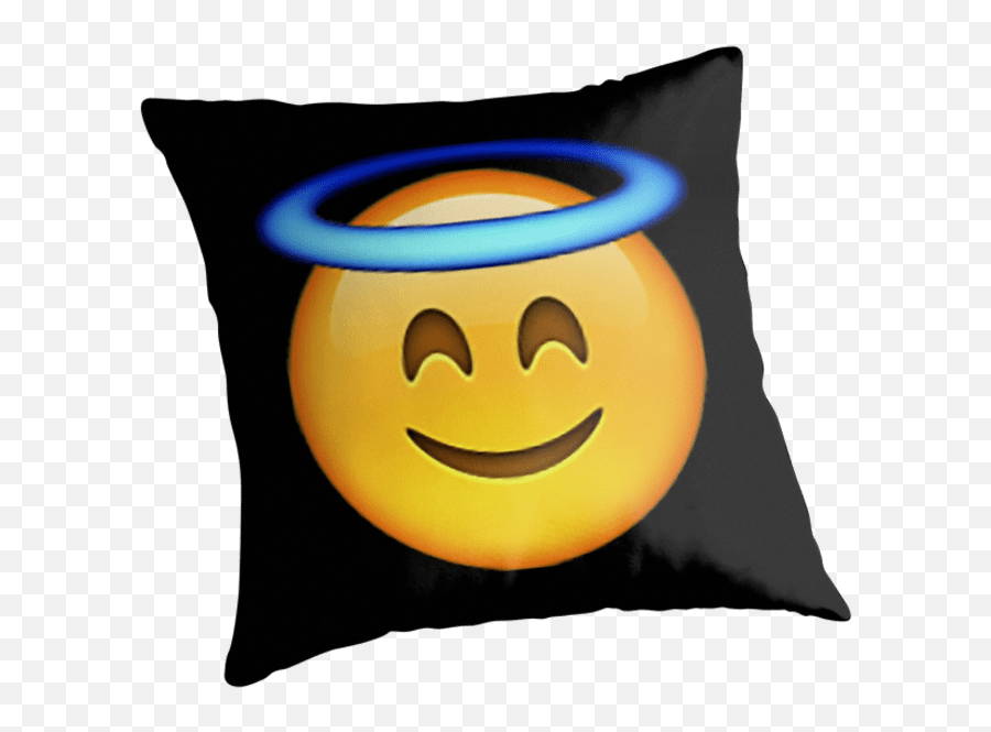 Angel Emoji Throw Pillows Idkbutpuppies Redbubble Clipart - Happy,Angel Emoji