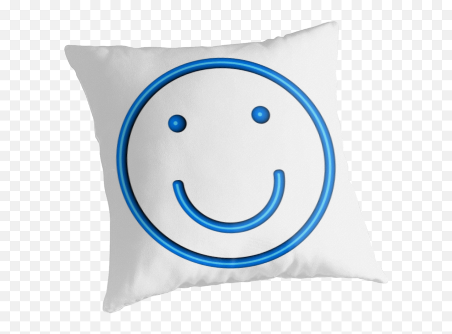 Stylized Blue Lined Smiling Face Throw - Love Coc Emoji,Pillow Emoticon With Arms