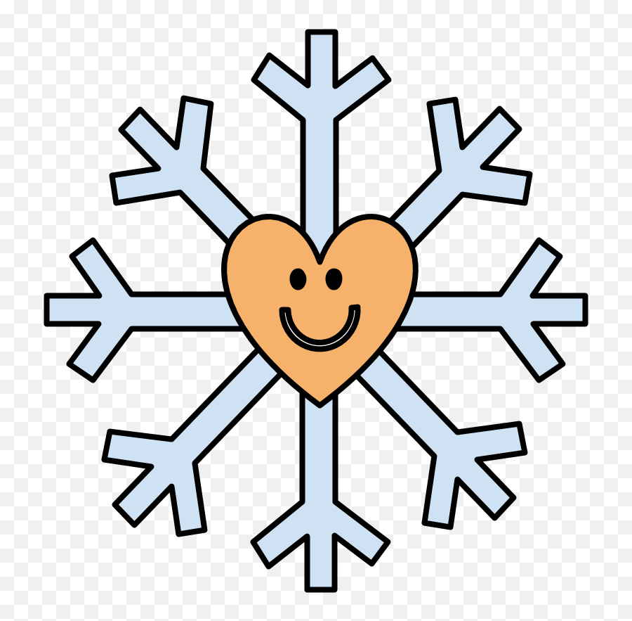 Snowflake Smiley Face Heart Orange - Our Family Is Just Circle Design Png Black And White Emoji,Looking Right Face Emoticon