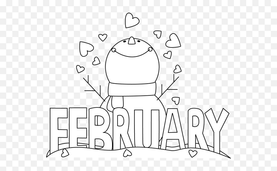 February Clipart - Clipart Suggest February Clip Art Black And White Emoji,Feb 14th Calendar Emoji