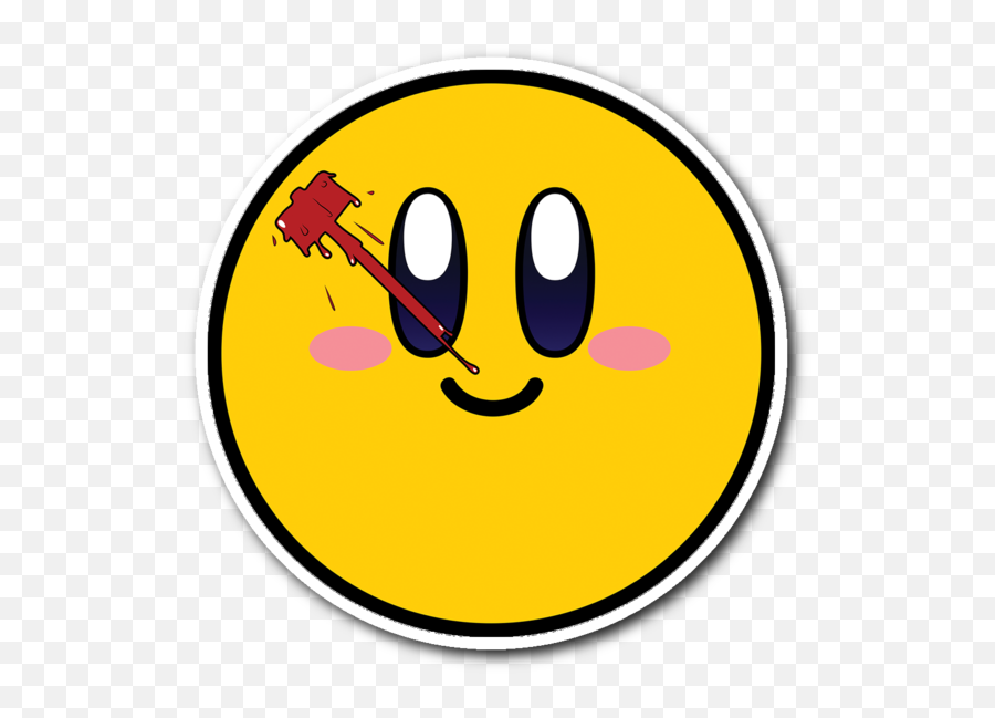 Download Smashmen Kirby Vinyl Sticker - Happy Emoji,Vinyl Emoticon