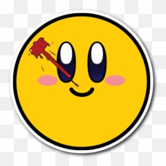 Download Smashmen Kirby Vinyl Sticker - Happy Emoji,Vinyl Emoticon