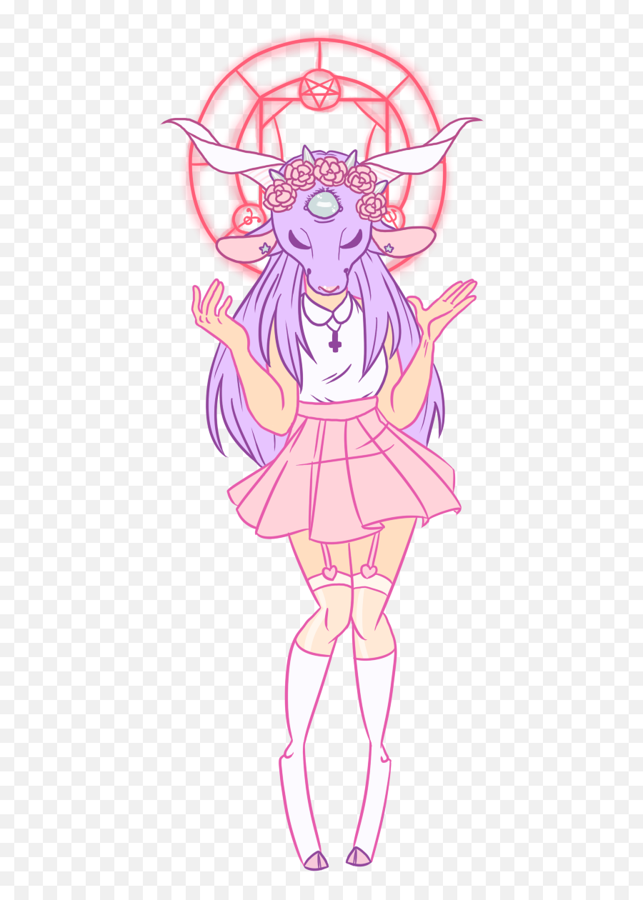 Baphomet Png - Baphomet Princess Creepy Cute Pastel Goth Art Emoji,Drawimg Emotions With Color Pastels