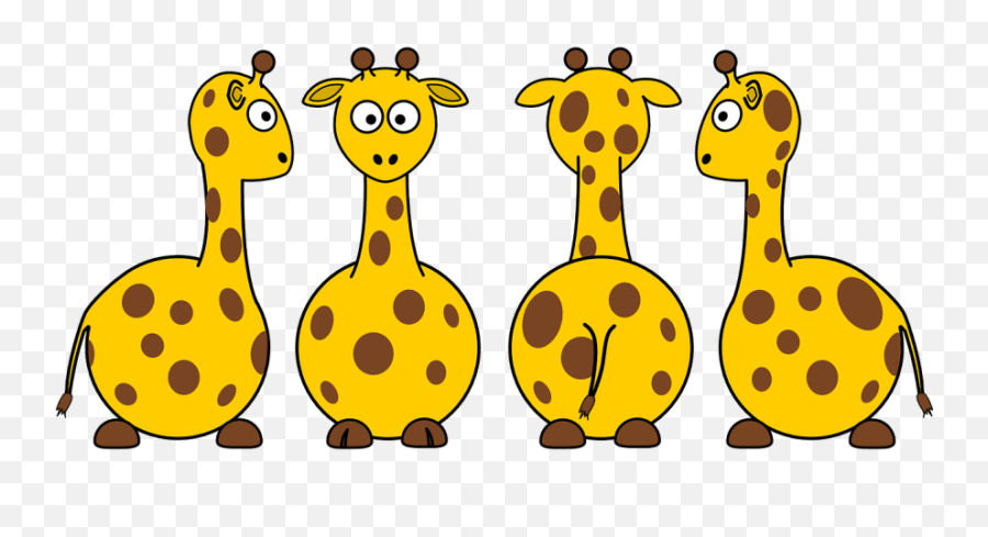 Cartoon Giraffe Back And Side - Front And Side Cartoon Emoji,Giraffe Emoticon