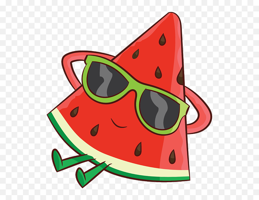 Cool Melon Relaxing Watermelon With - Cool Melon Emoji,Emoticon Sunglasses Pillow