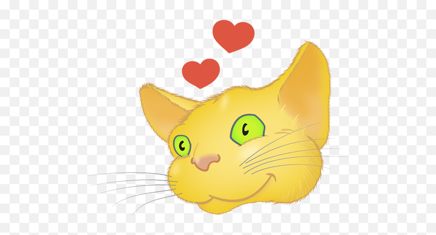 Yellow Cat Emoji - Happy,Emoji Kitty Heart