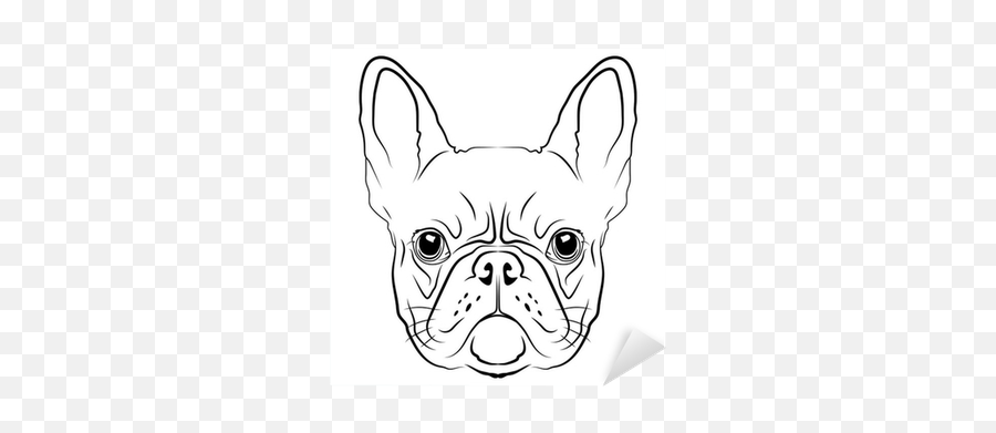 French Bulldog Head Logo Or Icon In White Sticker U2022 Pixers Emoji,Free English Bulldog Emoticons