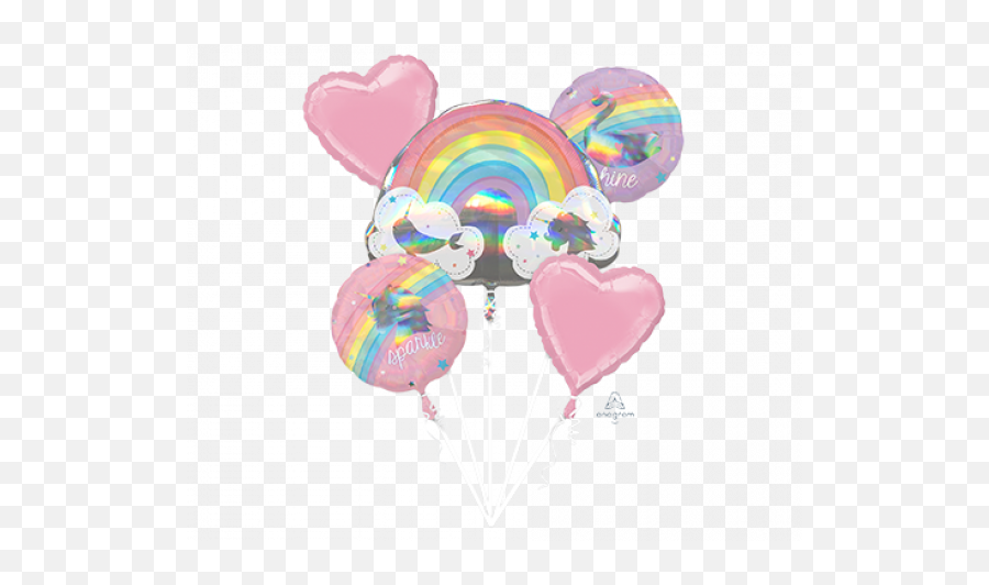 Balloon Bouquet Magical Rainbow Unicorn - Balloons Emoji,Emoticons Party Supplies
