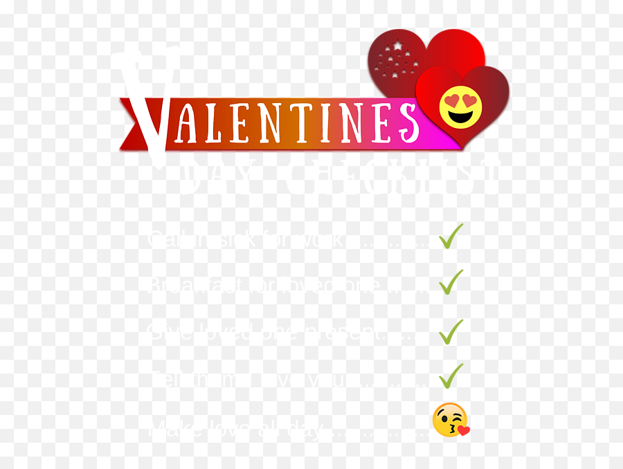 Funny Valentines Day Checklist Emoji Wink Kiss Tote Bag - Horizontal,Valentines Day Emoji