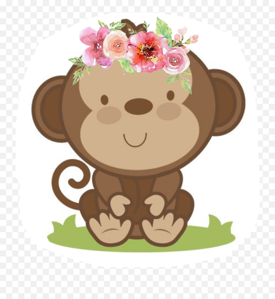 Monkey Girl Png - Baby Monkey Face Clipart Transparent Cute Monkey Girl Png Emoji,Monkey Emoji With Flower Crown Png