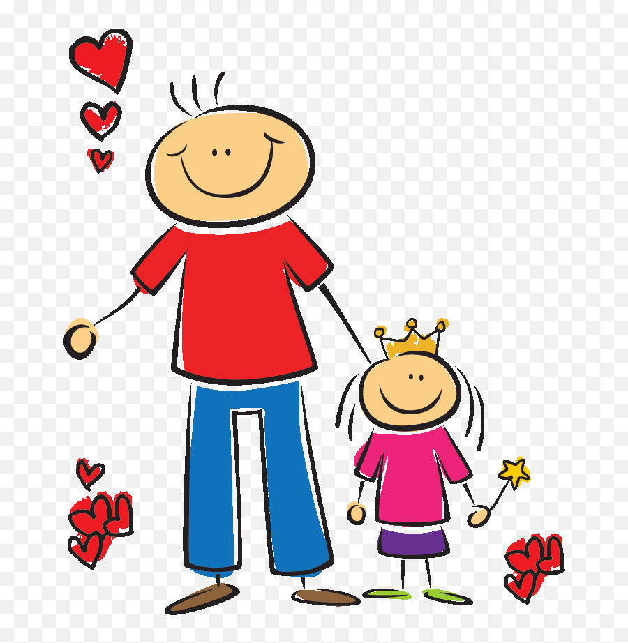 Clipart Girl Dad - Cartoon Png Download Full Size Father And Daughter Cartoon Gif Emoji,Dancing Girl Emoji Pin