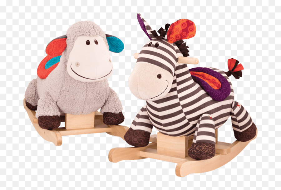 B - B Toys Rocking Zebra Emoji,Emoticon Soft Toys