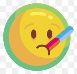 Thermometer - Happy Emoji,New Sick Emoji With Thermometer