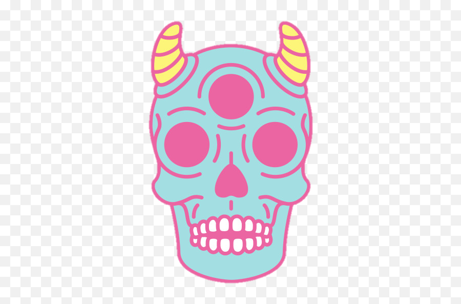 Cute Kawaii Sticker - Pastel Skull Png Emoji,Apple Skull Emoji 2018