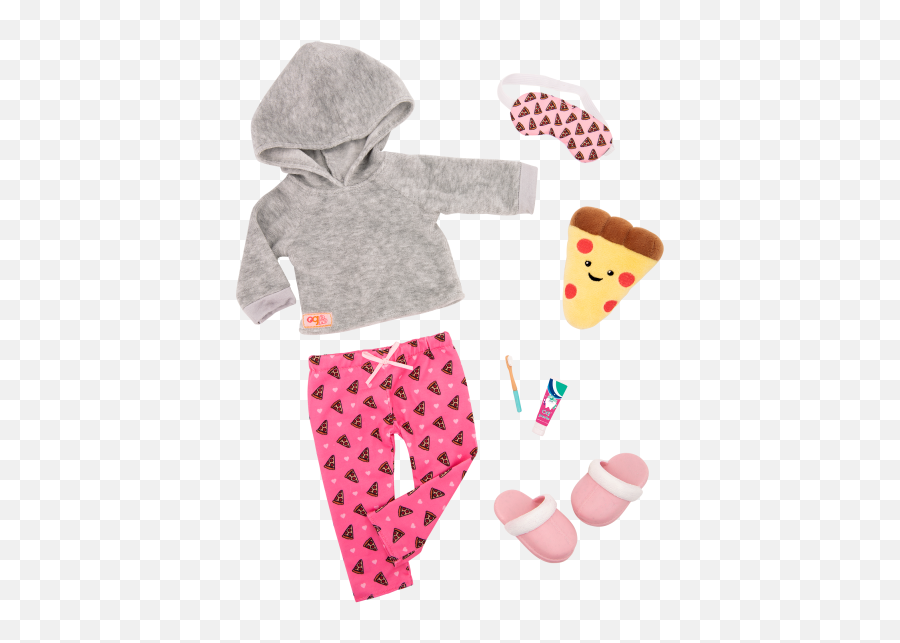 Pizza Party Dreams 18 - Inch Doll Pajama Outfit Our Generation Emoji,Emoji 1 Piece Sleeper Pajamas