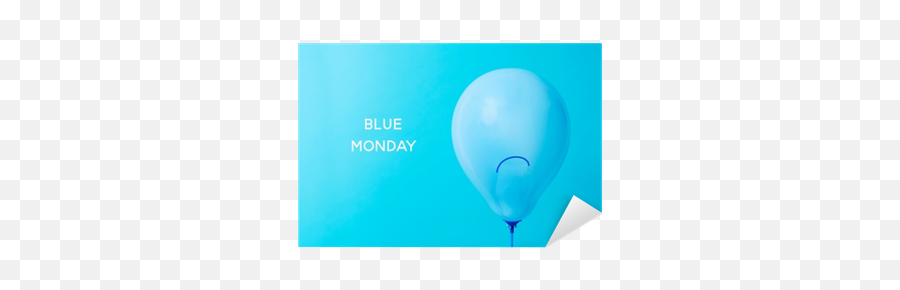 Blue Balloon With A Sad Face And Text Blue Monday Sticker Emoji,Sad Emoticon Blue