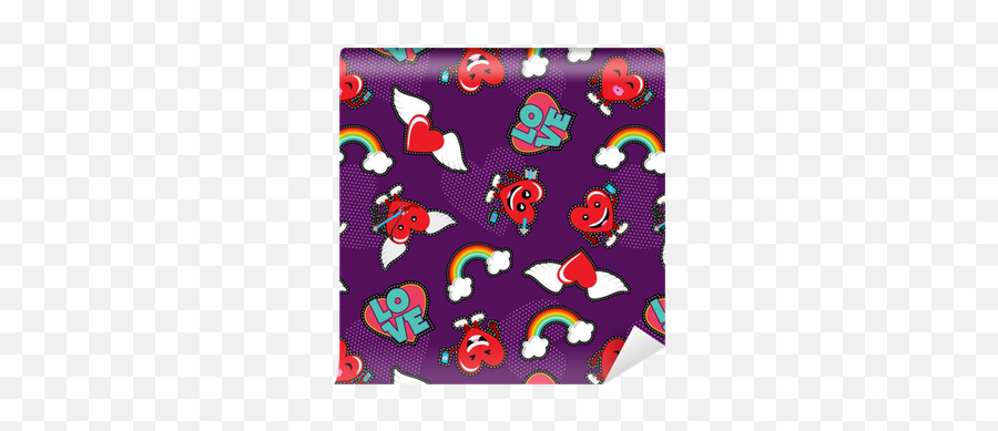 Valentines Day Love Emoji Patch Seamless Pattern Wallpaper U2022 Pixers - We Live To Change Day,Valentines Day Emoji