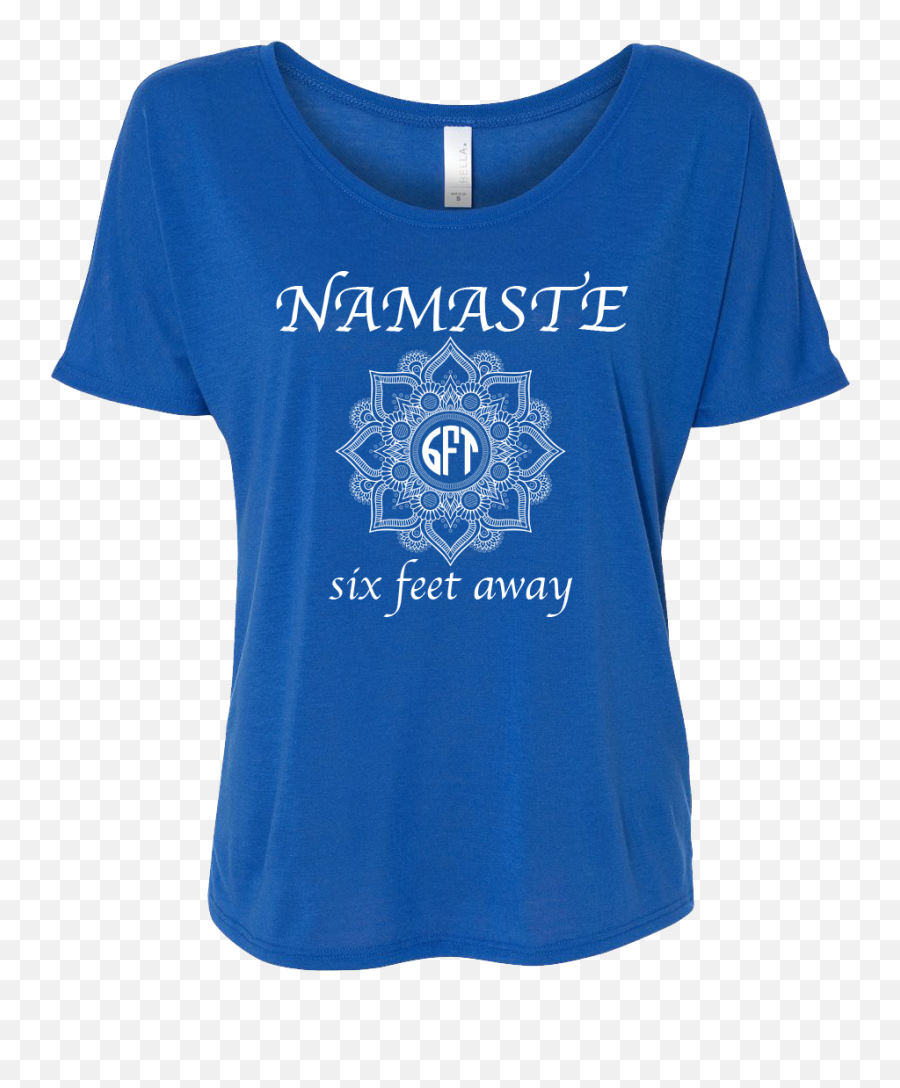 Womenu0027s Funny Namaste 6 Feet Away Ladies Flowy Dolman Shirt - Royalxl Emoji,Namaste Emoji