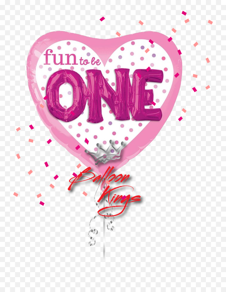 Fun To Be One Pink Heart - Girly Emoji,Pink Heart Emoji Balloons