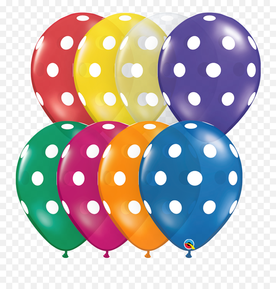 16q Assorted Dots Big Jewel With White Print50 Count - Balloon Birthday Minnie Mouse Emoji,Jewel Emoji