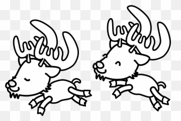 Christmas Reindeer Clipart Black And White - Clip Art Library Simple Black And White Christmas Emoji,The Emotions Black Christmas