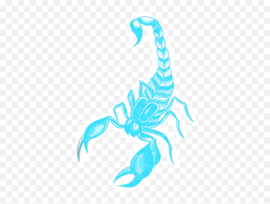 Scorpio Scorpion Tattoo Blue Sticker - Emperor Scorpion Emoji,Scorpion Emoji