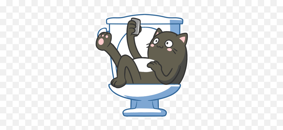 Wechat Than Locals - Cat On A Toilet Animation Emoji,Wechat Emoji