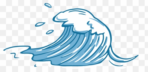 Blue Wave Hand Drawn Decal - Onda Azul Emoji,Hand Wave Emoji