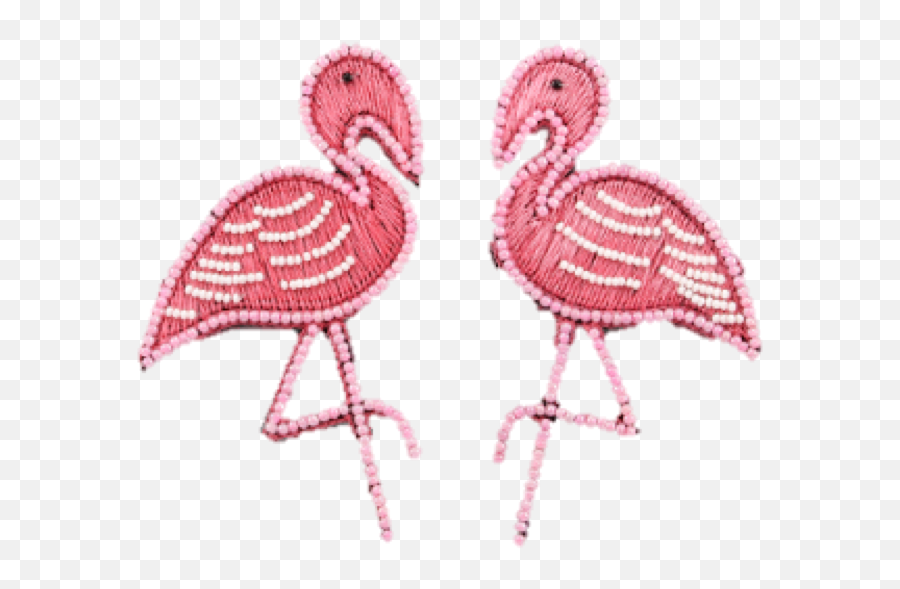 Flamingo Post Earrings - Decorative Emoji,Embroidery To.ear Emotions