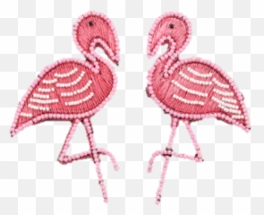 Flamingo Post Earrings - Decorative Emoji,Embroidery To.ear Emotions