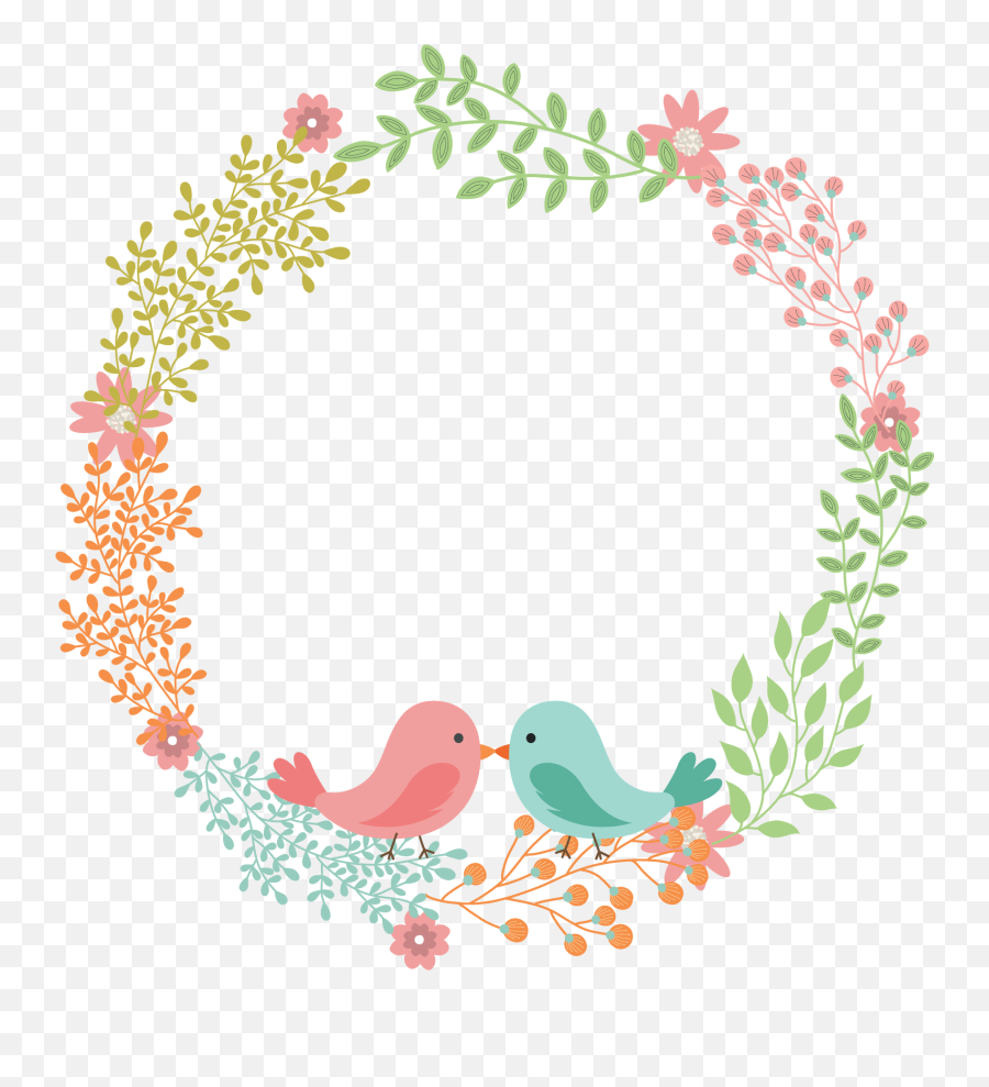 Download Flower Love Text Wreath Napkin - Love Birds Clipart Transparent Background Emoji,Napkin Emoticon Facebook