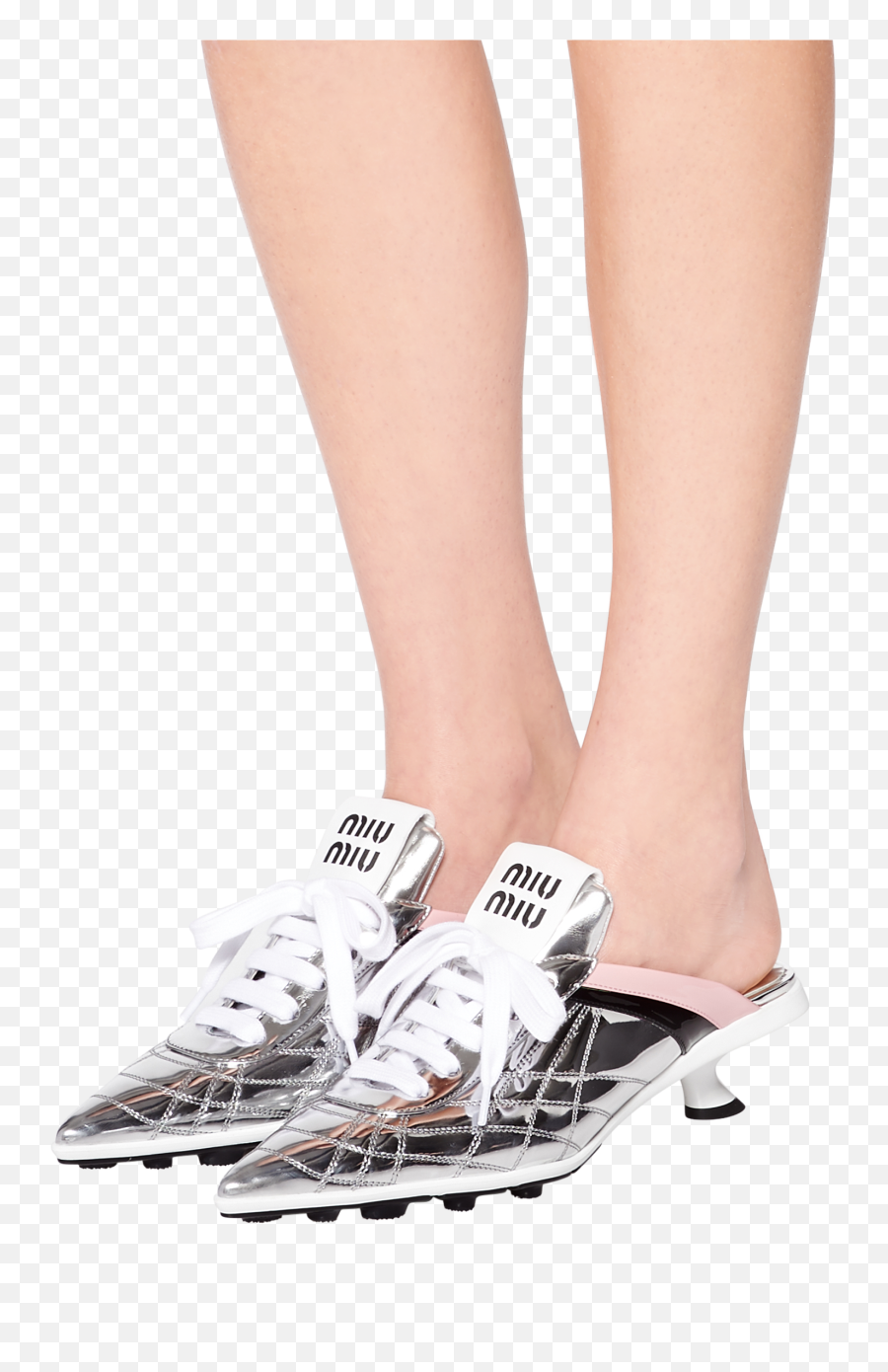 Metallic Technical Fabric Slip - On Midheel Sneakers Miu Miu Sneaker Heels Emoji,Adidas Football Cleats With Emojis