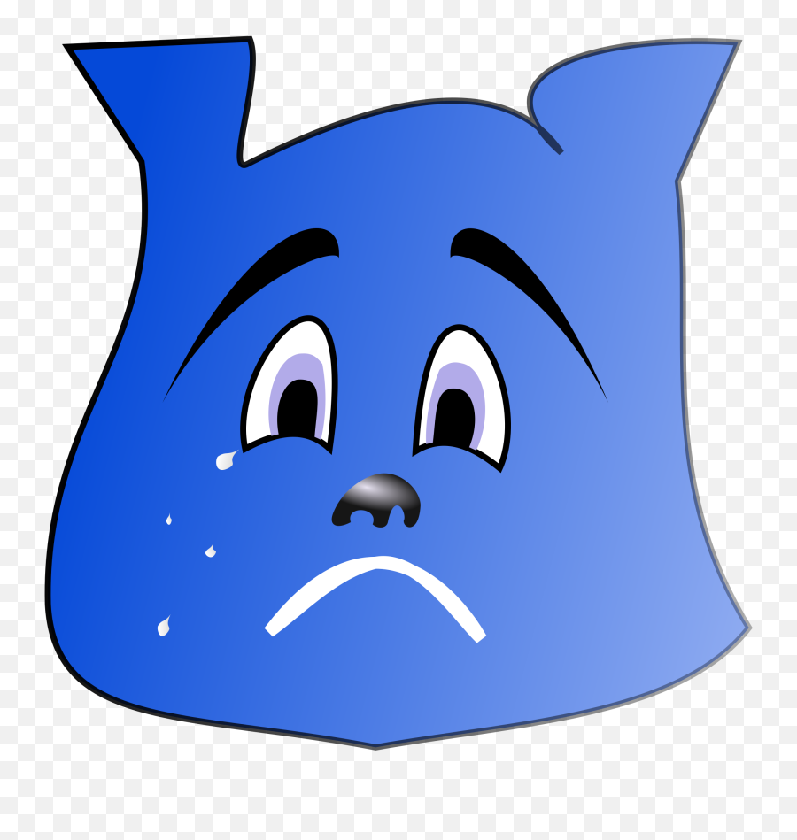 Blue Face Of A Sad Bear Drawing - Beruang Menangis Emoji,Emotion Face Clipart